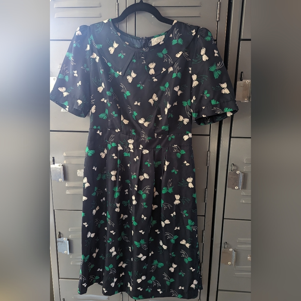 NWT Anthropologie Karen Walker bow print dress w/ Peter Pan collar Size 6